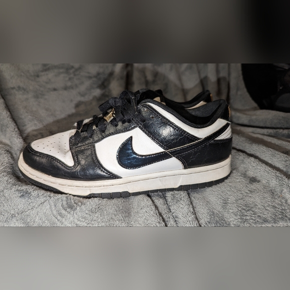 Nike dunk low retro White/black/metallic gold - Picture 8 of 13